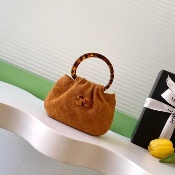 Chanel Brown suede mini handbag Premium Replica