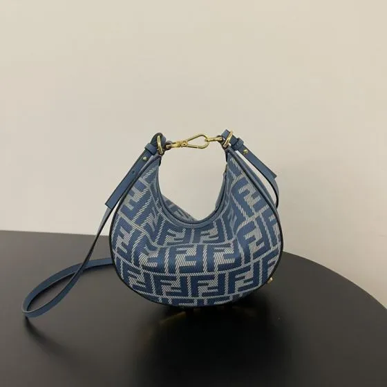 Fendi Blue 25x18x10cm shoulder bag 1 1 Replica