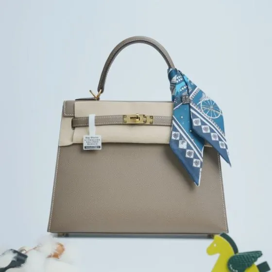Hermes Kelly Etoupe Epsom shoulder Premium Replica