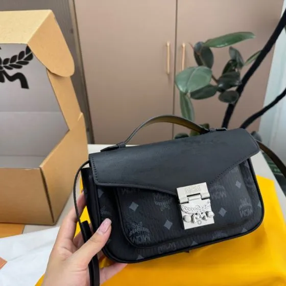 MCM Black Monogram Cognac Monogram 20x13cm crossbody bag Top Quality Replica