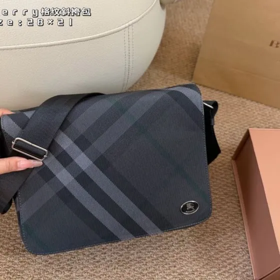 Burberry Charcoal Check 28 21cm crossbody Premium Replica