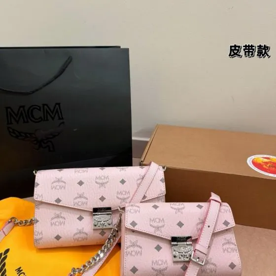 MCM Pink Visetos Monogram 23 13cm crossbody 1 1 Replica