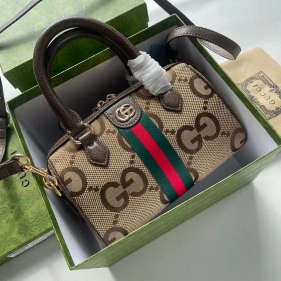 Gucci Beige Ebony GG Supreme mini crossbody AAA Quality Replica