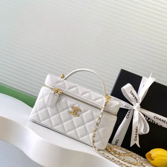 Chanel White caviar leather crossbody Premium Replica