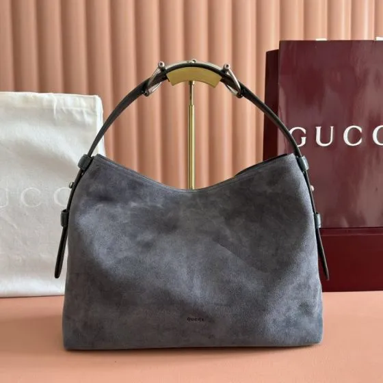 Gucci Beatrix Gray suede shoulder Premium Replica