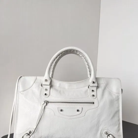 Balenciaga City White 38x28x15cm shoulder bag 1 1 Replica