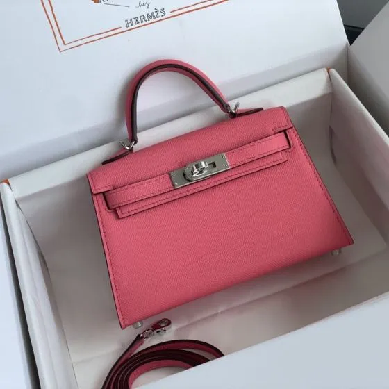 Hermes Mini Kelly II Pink mini crossbody Top Quality Replica