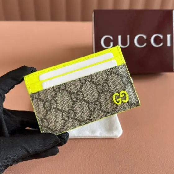 Gucci GG Supreme canvas with neon yellow trim everyday Premium Replica