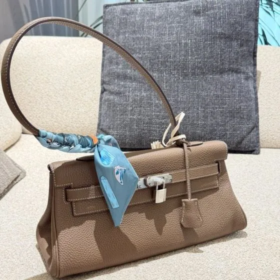Hermes Kelly Brown 33cm shoulder AAA Quality Replica