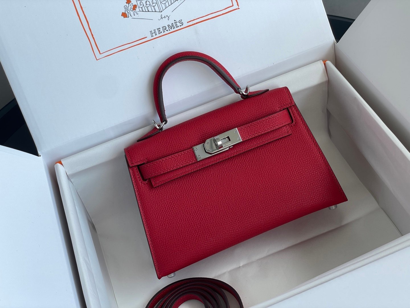 Hermes Kelly Red mini crossbody everyday