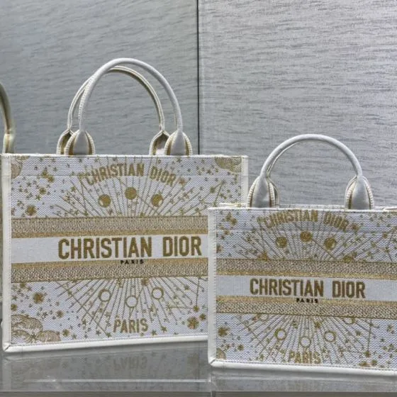 Dior Book Tote White and Gold — Premium Replica