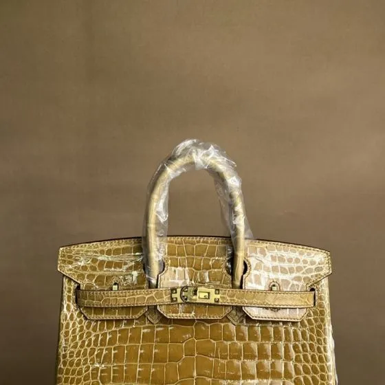 Hermes Birkin 25 High-gloss platinum alligator 25cm everyday — AAA Quality Replica