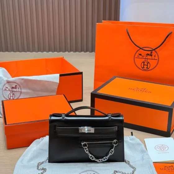 Hermes Kelly Danse Black crossbody AAA Quality Replica
