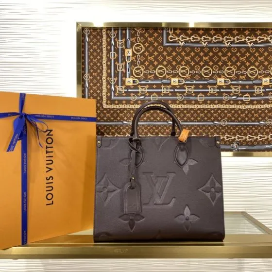 Louis Vuitton OnTheGo MM Dark Brown Monogram Empreinte MM tote AAA Quality Replica