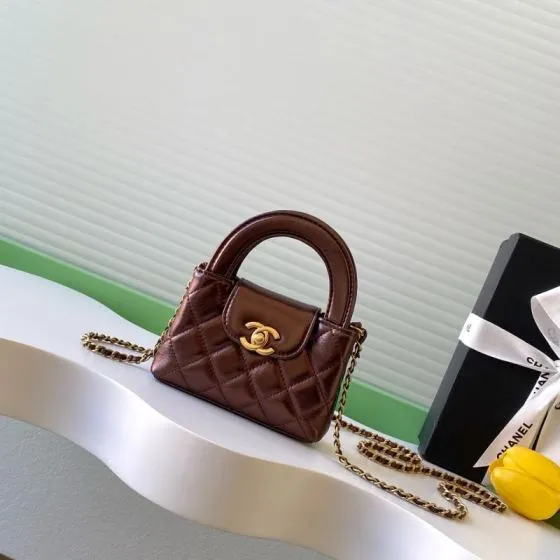 Chanel Kelly Brown mini crossbody 1 1 Replica