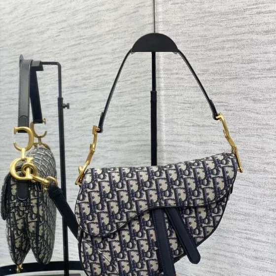 Dior Saddle Blue Oblique shoulder Premium Replica