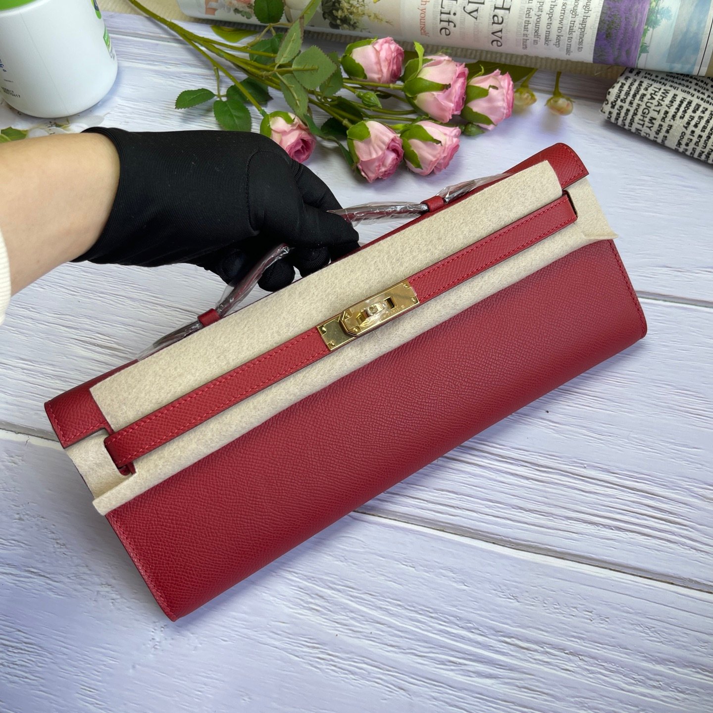 Hermes Kelly Cut Red Epsom 31 evening everyday