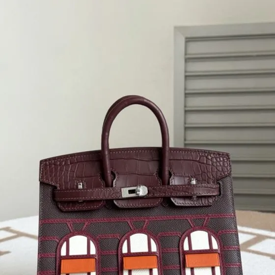 Hermes Birkin Burgundy Brown 20cm handbag — Premium Replica