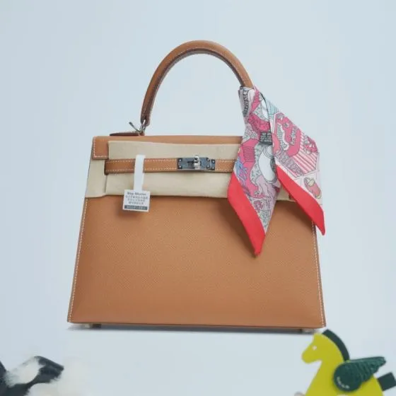 Hermes Kelly Tan Epsom leather shoulder Premium Replica