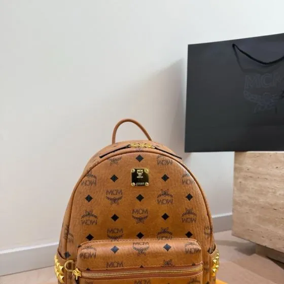 MCM Stark Cognac Visetos 26 33cm backpack 1 1 Replica