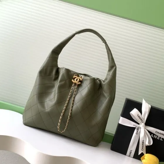 Chanel Hobo Olive Green shoulder Top Quality Replica