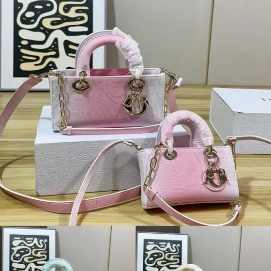 Dior Lady Pink 22x11x17cm crossbody Top Quality Replica