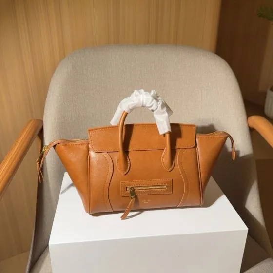 Celine Luggage Tan Brown Leather 27x20x12cm handbag handbag Premium Replica