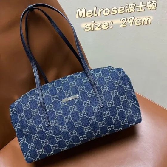 Gucci Melrose Blue denim GG monogram 29cm tote Top Quality Replica