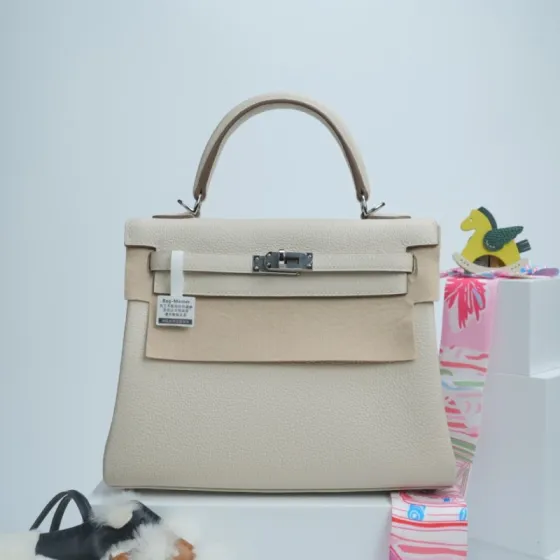 Hermes Kelly Cream shoulder Top Quality Replica