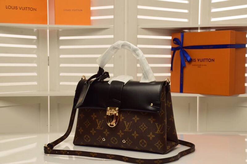 Louis Vuitton One Handle Monogram with Black 25x19x10cm shoulder — Premium Replica