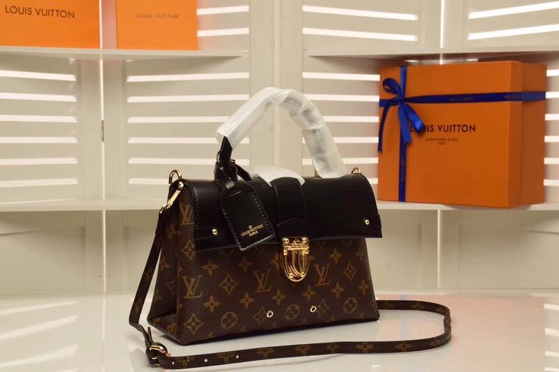 Louis Vuitton One Handle Monogram with Black 25x19x10cm shoulder — Premium Replica