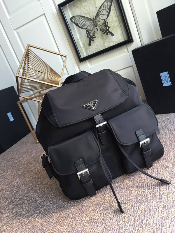 Prada Nylon black 31x32x15cm backpack — Premium Replica
