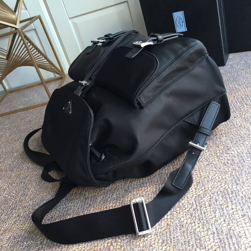Prada Nylon black 31x32x15cm backpack — Premium Replica