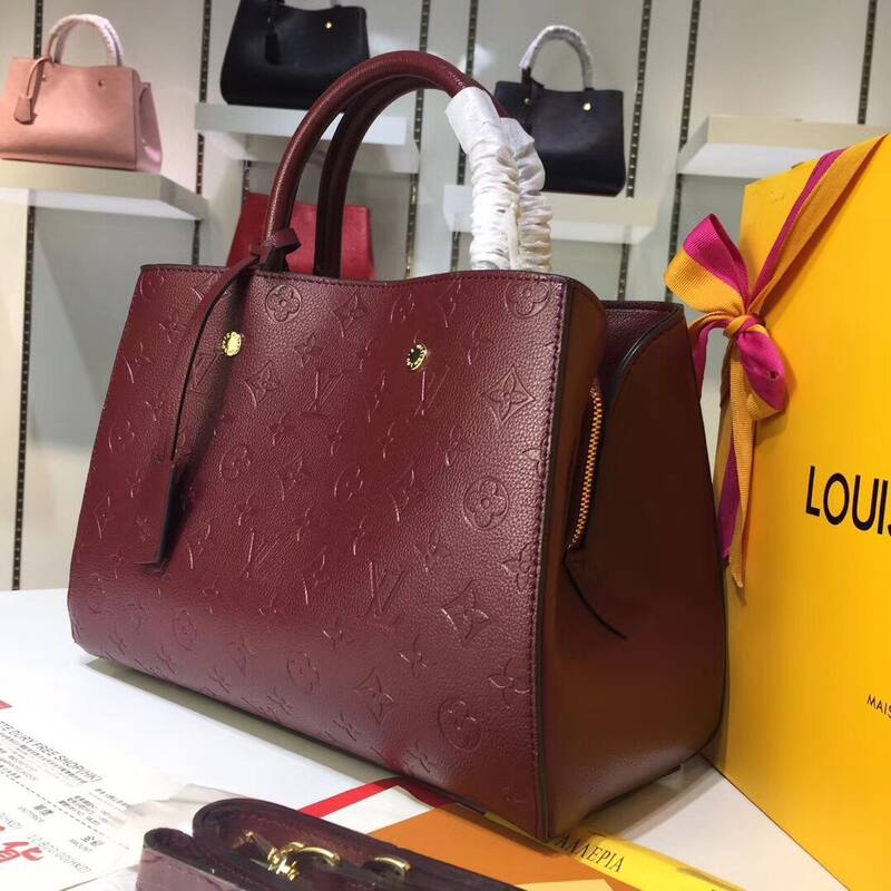 Louis Vuitton M41046 Monogram Empreinte Burgundy 33x23x15cm work — AAA Quality Replica