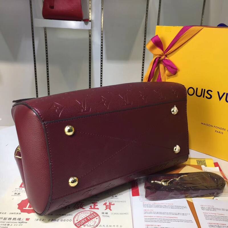 Louis Vuitton M41046 Monogram Empreinte Burgundy 33x23x15cm work — AAA Quality Replica