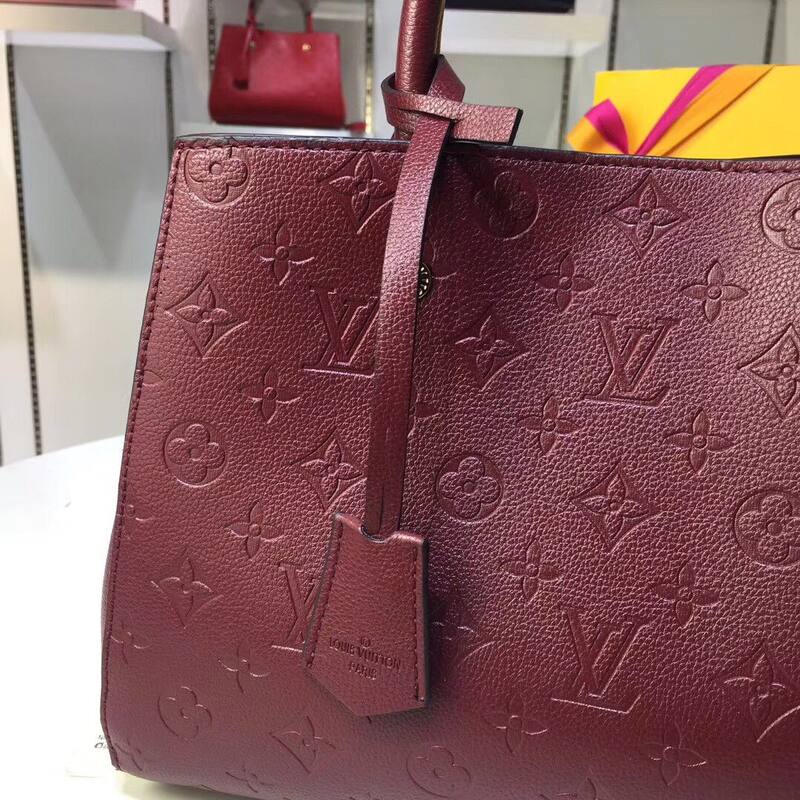 Louis Vuitton M41046 Monogram Empreinte Burgundy 33x23x15cm work — AAA Quality Replica