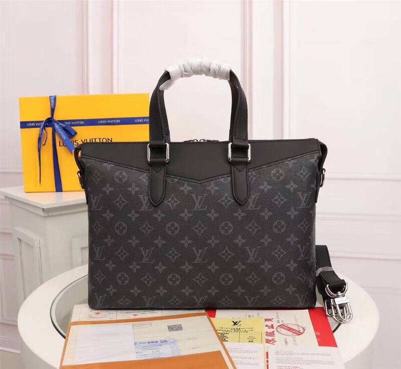 Louis Vuitton Eclipse Monogram Black 33x30x10cm work — AAA Quality Replica