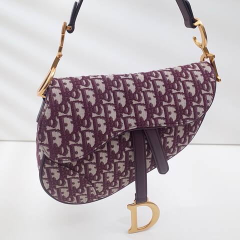 Dior Purple Beige Oblique jacquard shoulder Premium Replica