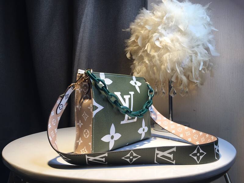 Louis Vuitton M47542 Khaki Green Monogram 25x20x5cm shoulder — 1:1 Replica