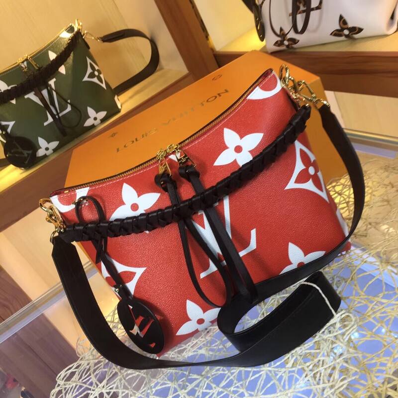 Louis Vuitton M55090 Monogram Red 25-21-15 shoulder — AAA Quality Replica