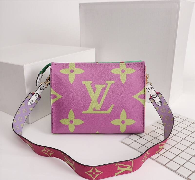 Louis Vuitton Green and Pink Monogram 25x20x5cm shoulder — Premium Replica