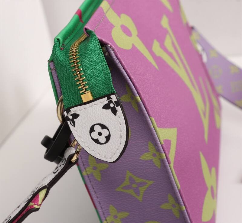 Louis Vuitton Green and Pink Monogram 25x20x5cm shoulder — Premium Replica