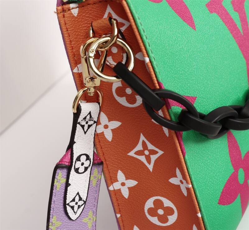 Louis Vuitton Green and Pink Monogram 25x20x5cm shoulder — Premium Replica