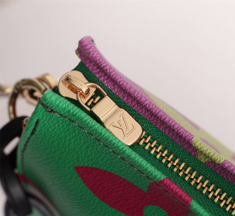 Louis Vuitton Green and Pink Monogram 25x20x5cm shoulder — Premium Replica