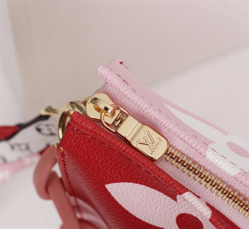 Louis Vuitton Red Pink Monogram 25x20x5cm shoulder — Premium Replica