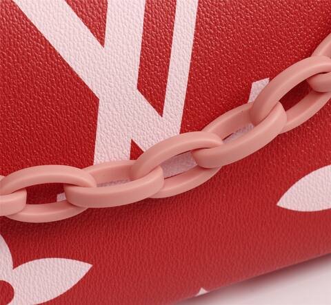 Louis Vuitton Red Pink Monogram 25x20x5cm shoulder Premium Replica