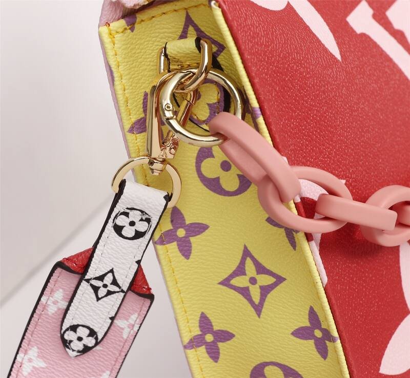 Louis Vuitton Red Pink Monogram 25x20x5cm shoulder — Premium Replica