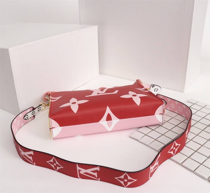 Louis Vuitton Red Pink Monogram 25x20x5cm shoulder — Premium Replica