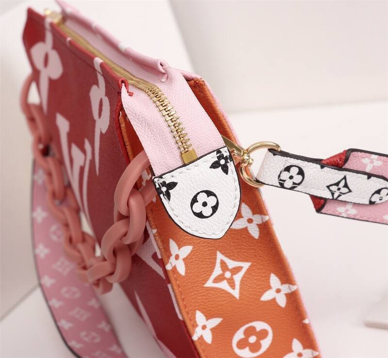 Louis Vuitton Red Pink Monogram 25x20x5cm shoulder — Premium Replica