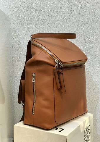 Loewe Tan smooth leather 37x41x15cm backpack AAA Quality Replica